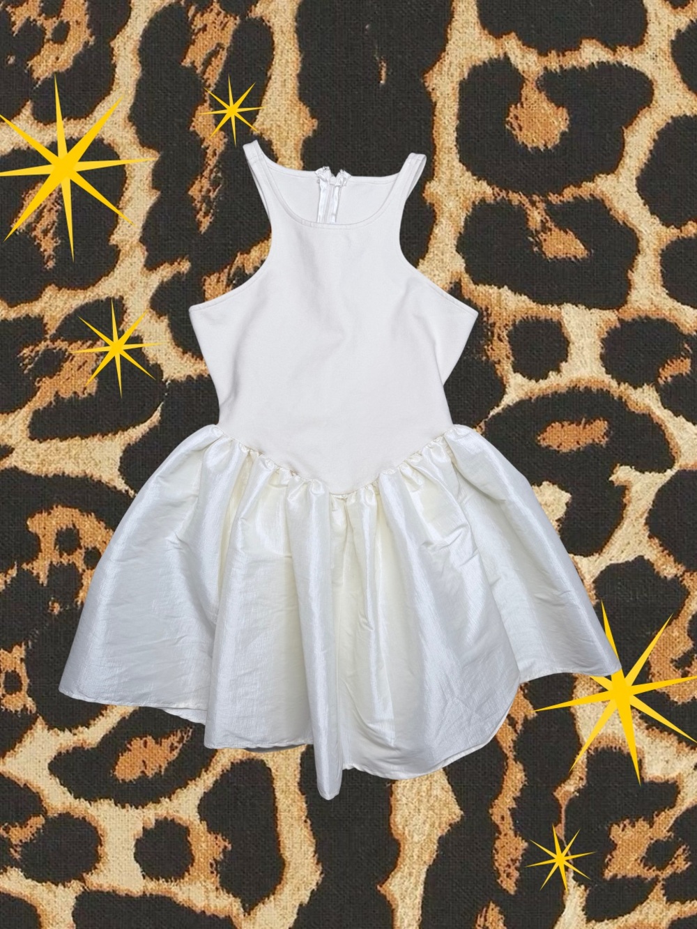 DELFI COLLECTIVE | Elegant Ivory Elsa Bubble Mini Dress Wedding Bridal | Size M